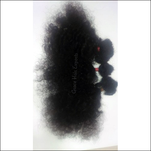Curly Raw Hair - Indian Human Hair, 750 Grams Weight | Black Color for Women and Girls