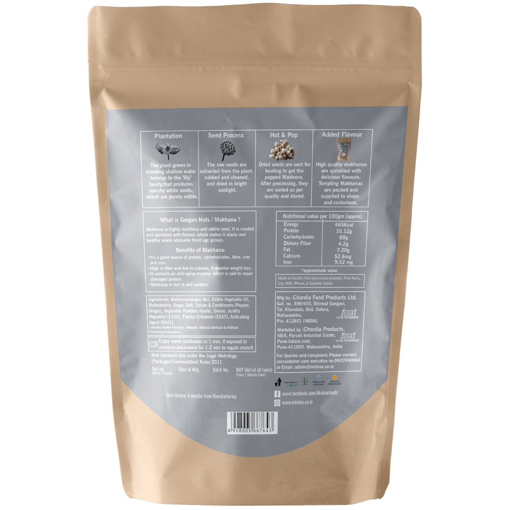 Salt & Pepper Roasted Makhana - Organic, 5 Suta Size | Premium Quality, High Fiber, Antioxidant-rich Snack