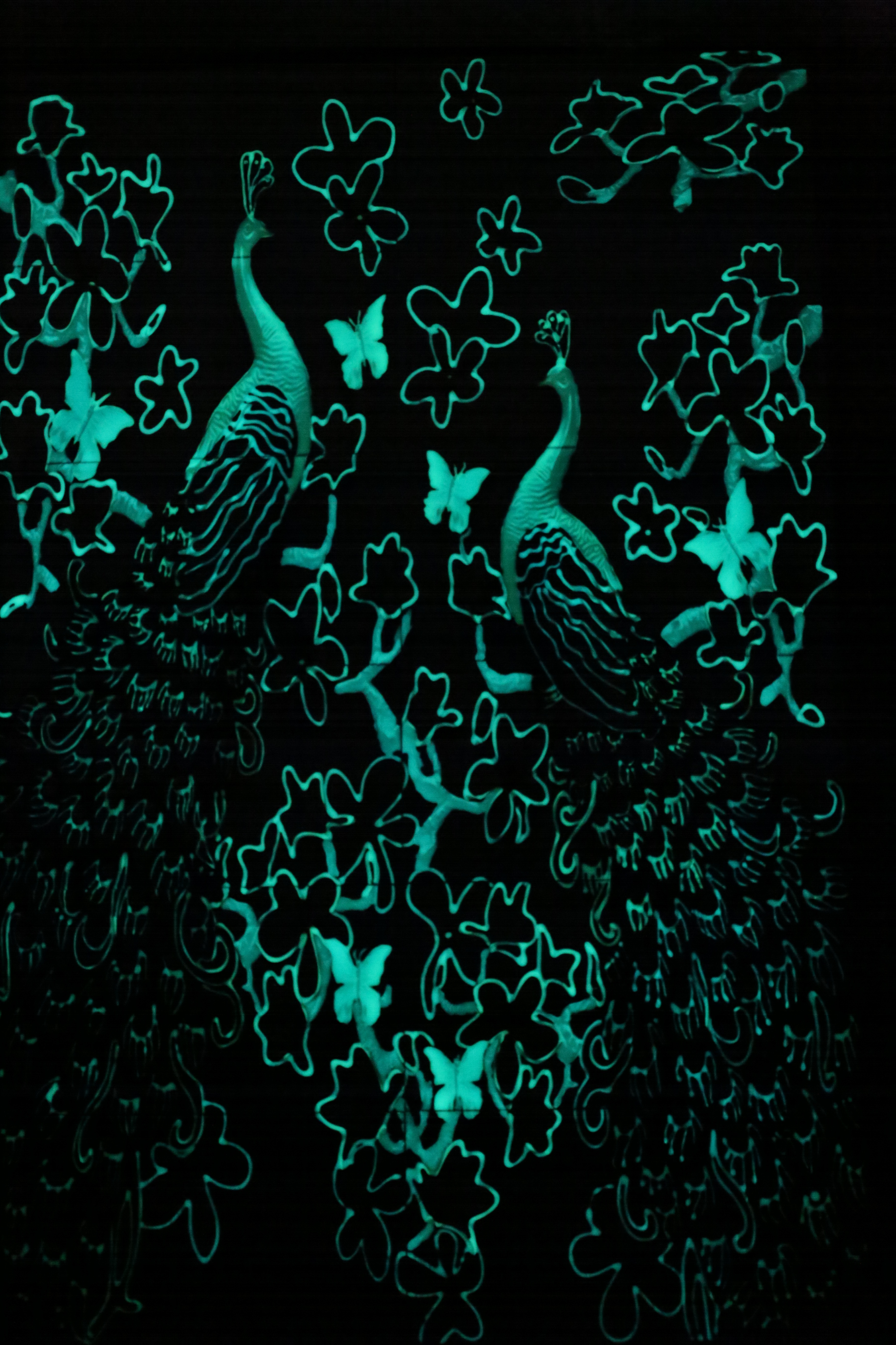 Multi Color Double Peacock Night Vision Tiles