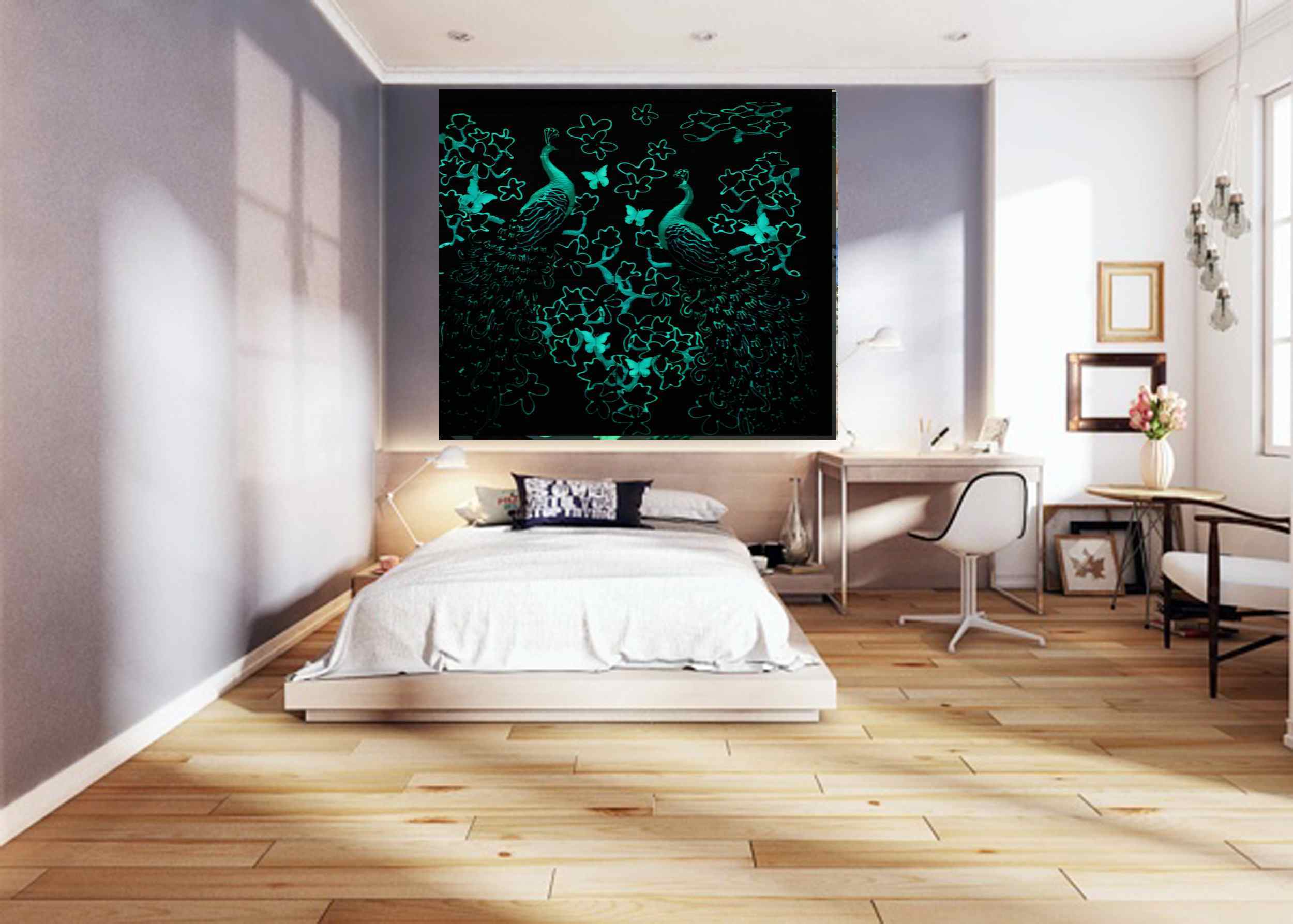 Multi Color Double Peacock Night Vision Tiles