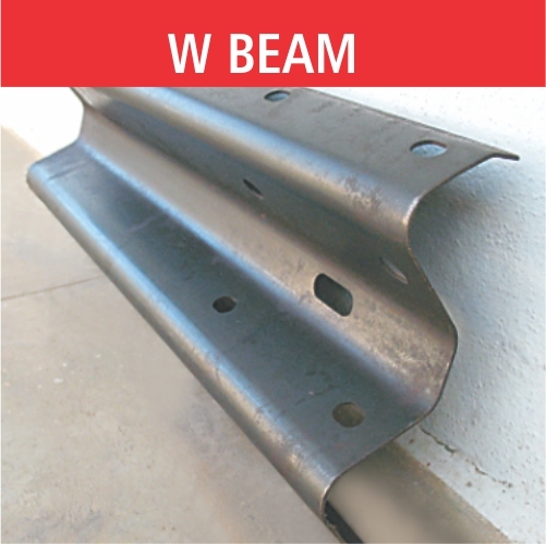 W Beam Single Faced Double Barrier - Metal Crash Barrier, 4000mm Length, Silver Galvanized Finish, For Road And Highway Use