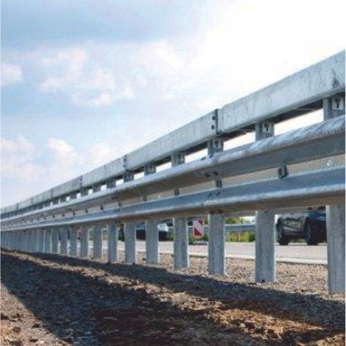W Beam Double Faced Single Barrier - Metal Crash Barrier | 3mm Thick, 4000mm Effective Length, Silver Galvanized, Manual Function for Road and Highway Safety