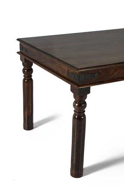Carved Dining Table - Solid Wood, 45x30x30 Inch, Dark Brown Finish | Antique Design, Durable, Easy To Clean, Lightweight