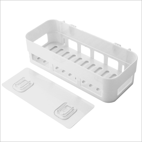 रेक्टेंगल प्लास्टिक दीवार पर लगने वाला बाथरूम स्टोरेज शेल्फ