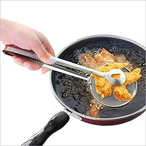 Stainless Steel Oil Frying Filter Tong - Round , Lightweight Eco-Friendly Kitchen Tool for Draining and Picking Deep Fried Foods, Multiple Colors Available
