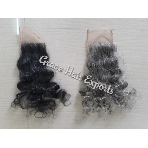 ब्लैक एंड सिल्वर ग्रे स्विस लेस क्लोज़र