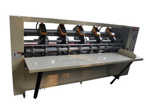 White Efficient Thin Blade Slitter Scorer Machine With Simultaneously Cutting & Grinding