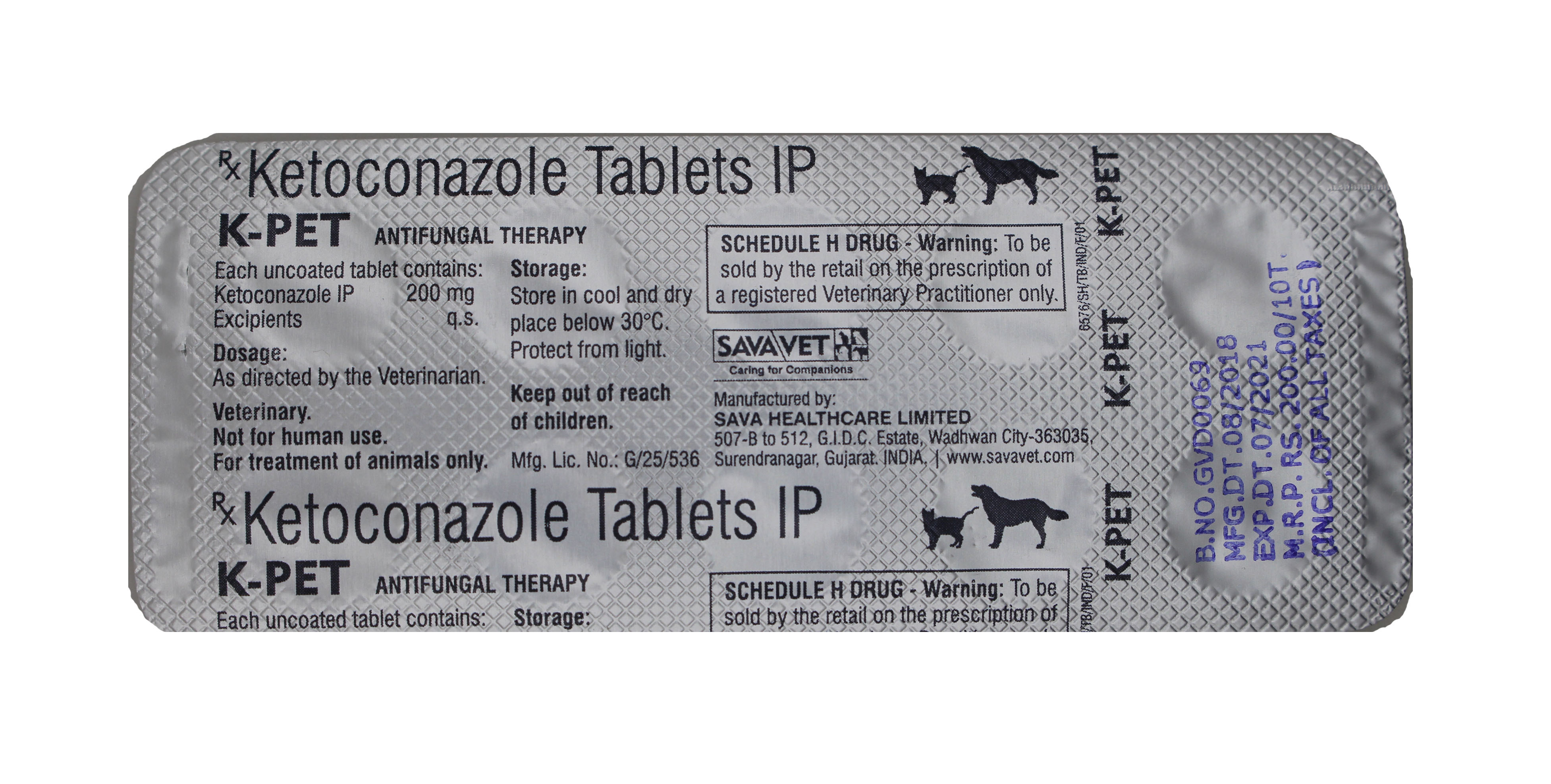 K-pet-ketoconazole 200 Mg Ingredients: Chemicals