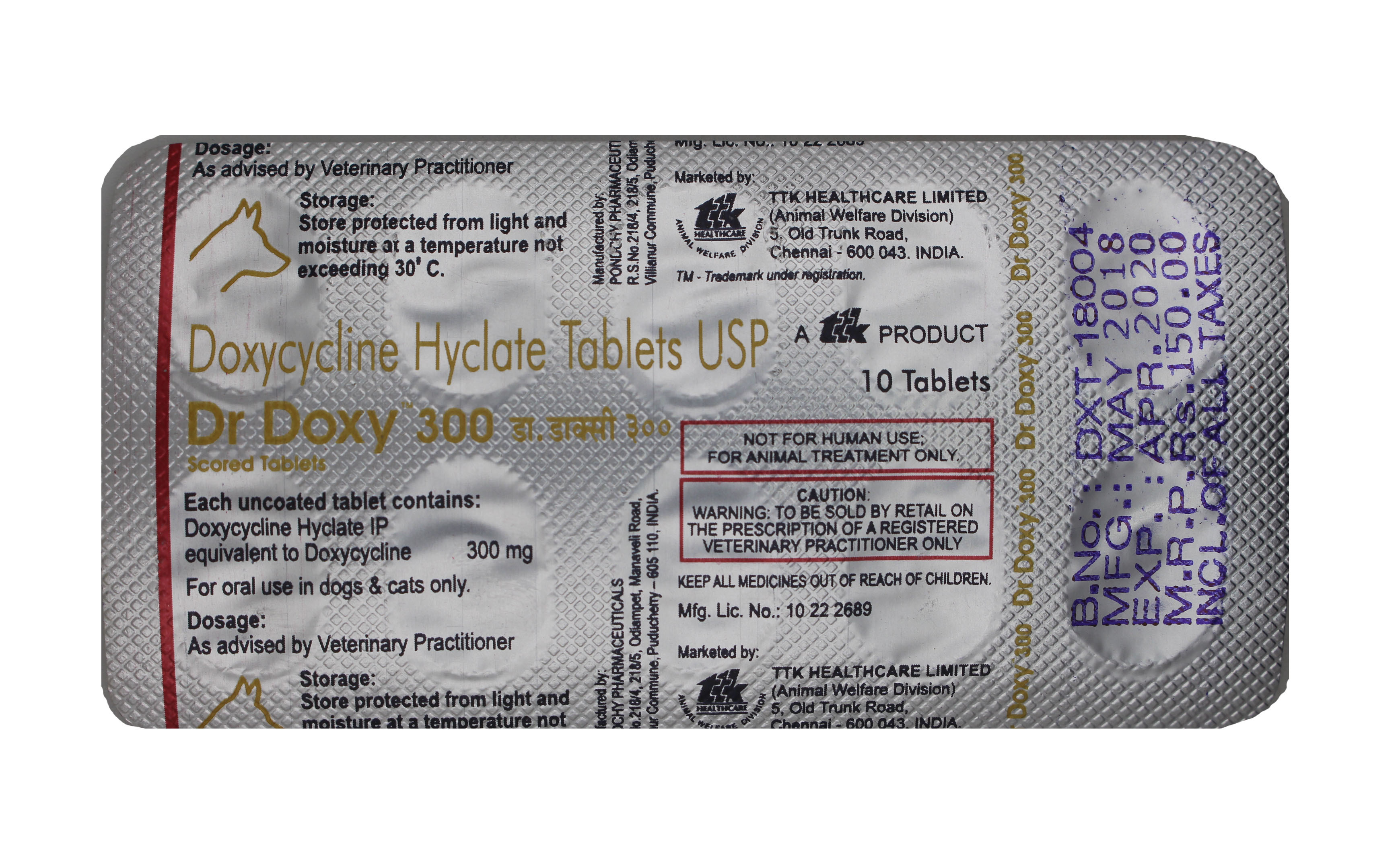 Dr Doxy 300mg-doxycycline Hyclate Ingredients: Chemicals