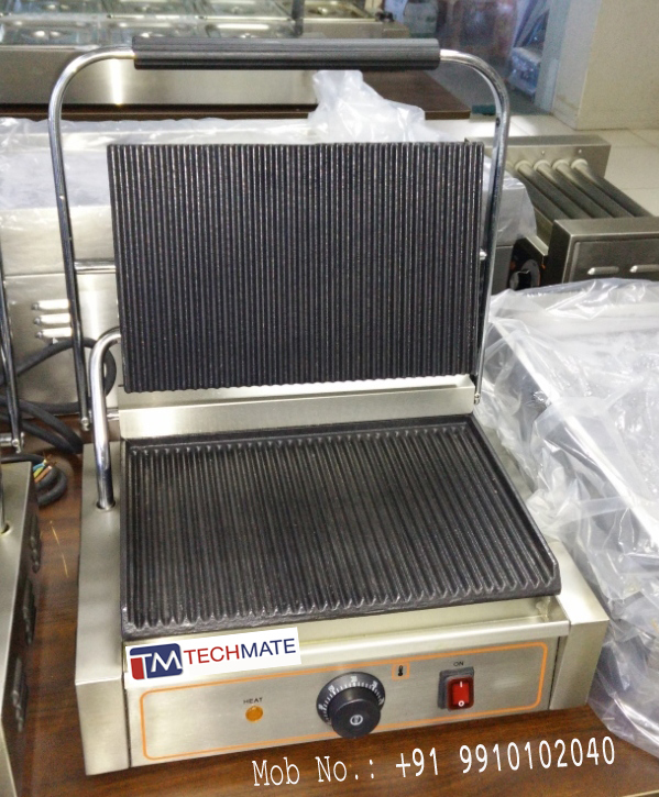 Sandwich - Stainless Steel, 20x30x15cm , Commercial Grade, Compact Design, Durable Build, Easy Cleaning, Non-stick Plates, 1500w Power