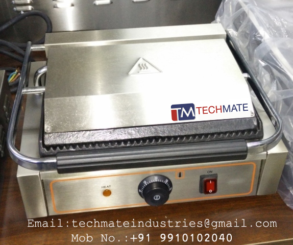 Sandwich - Stainless Steel, 20x30x15cm , Commercial Grade, Compact Design, Durable Build, Easy Cleaning, Non-stick Plates, 1500w Power