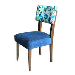 Modern Wooden Chair - Solid Wood and Plywood, Customized Dimensions, Blue Color | Durable, Easy to Clean, Polished Finish, Elegant Design