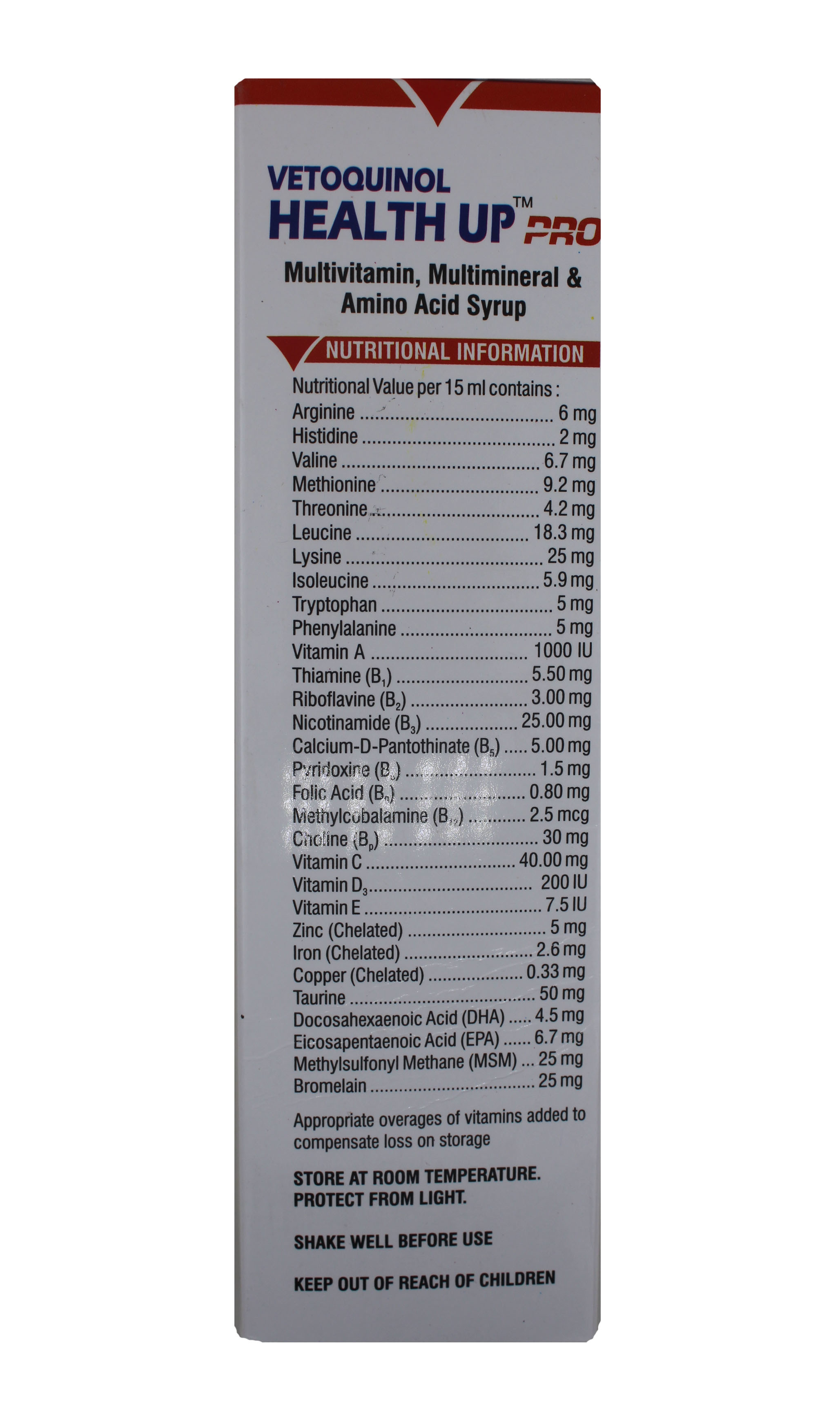 Health Up Pro 200ml-feed Supliment Ingredients: Chemicals