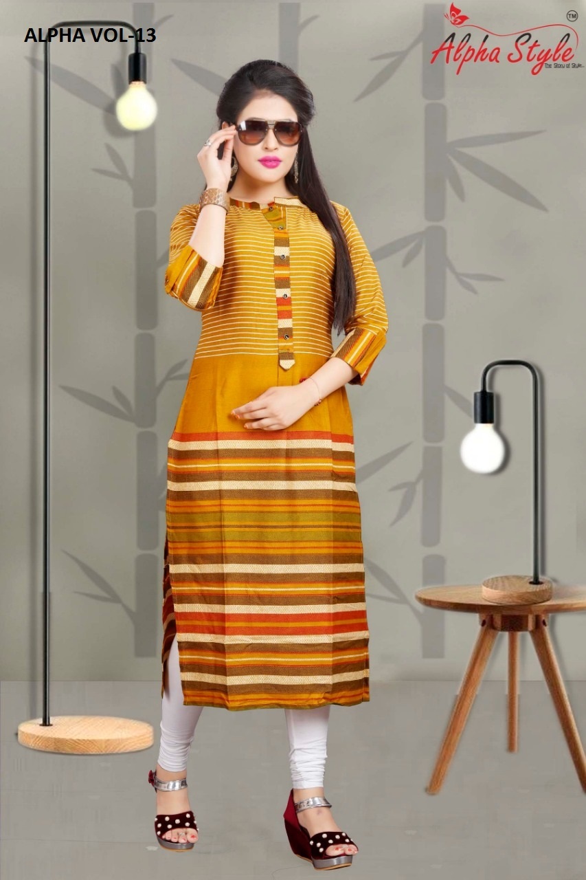 Ladies Cotton + Linen Kurti - Multi + Orange M/l/xl Set | Classic 3/4th Sleeve Anti-wrinkle Quick Dry Breathable Daily Wear