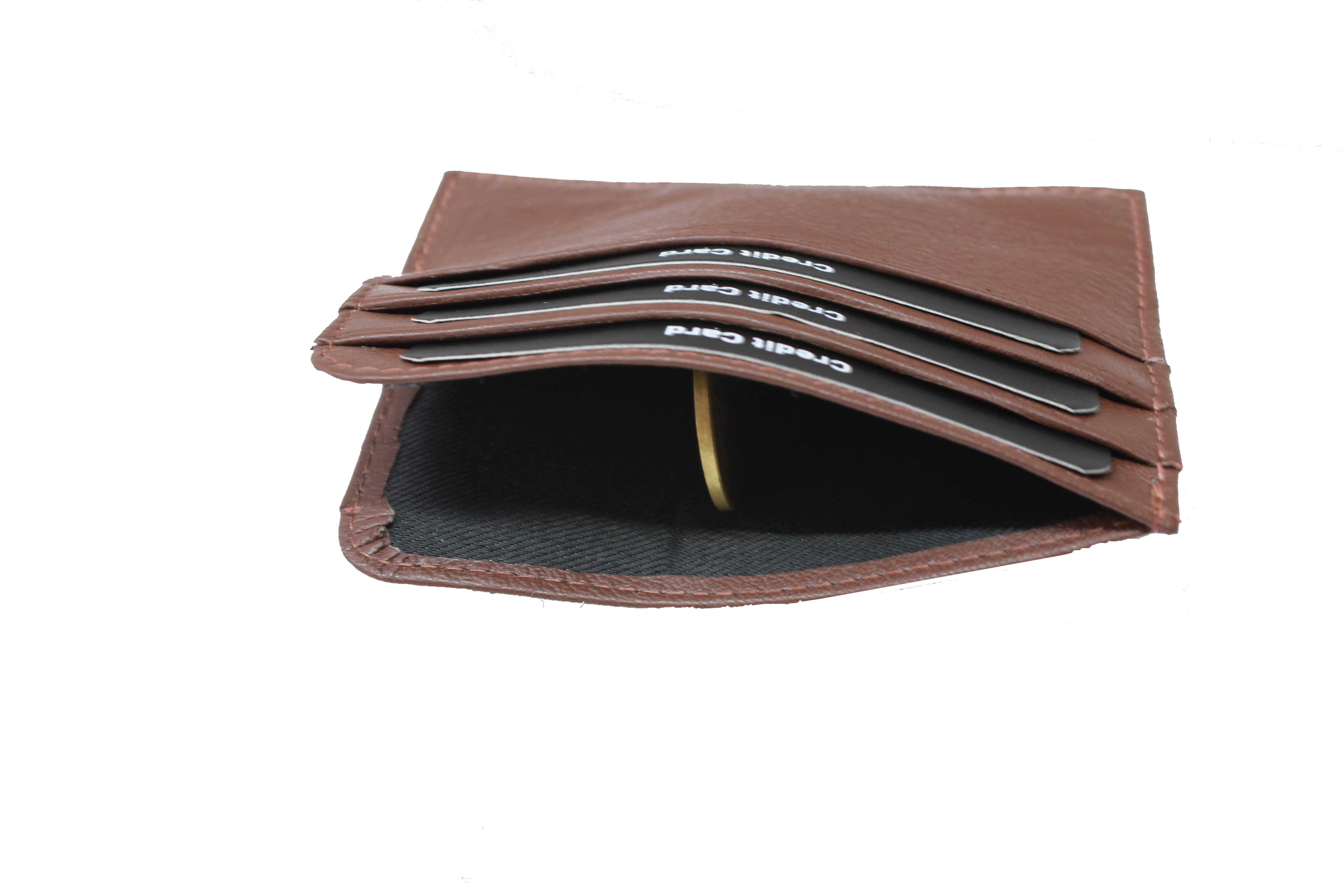 Round Corner Card Holder - Leather, 6 Card Slots, Cash Pocket | Pocket-friendly, Durable Design, Lightweight, Available In Various Colors