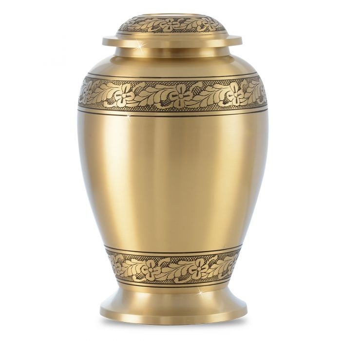 Silver Pershing Leaves Brass Urn Beautiful