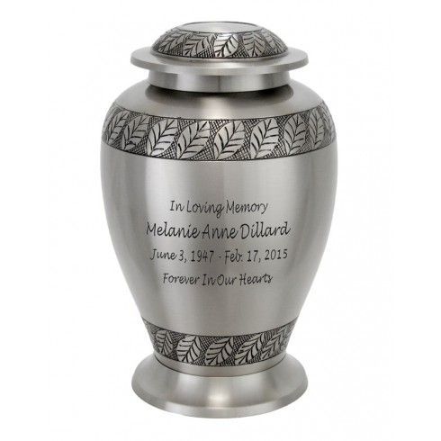 Silver Pershing Leaves Brass Urn Beautiful