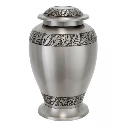 Silver Pershing Leaves Brass Urn Beautiful
