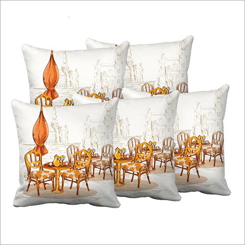 White Digital Cushions - Cotton Material, Custom Sizes & Multicolored Options | Elegant Digital Prints for Home, Car, and Hotel Decor