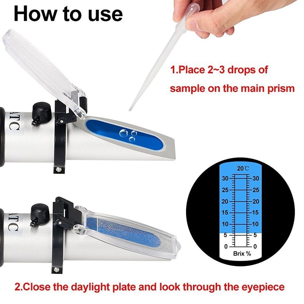 Refractometer - Precision Optical Instrument For Measuring Fluid Concentrations | Ideal For Sugar Level Analysis In Labs And Agriculture