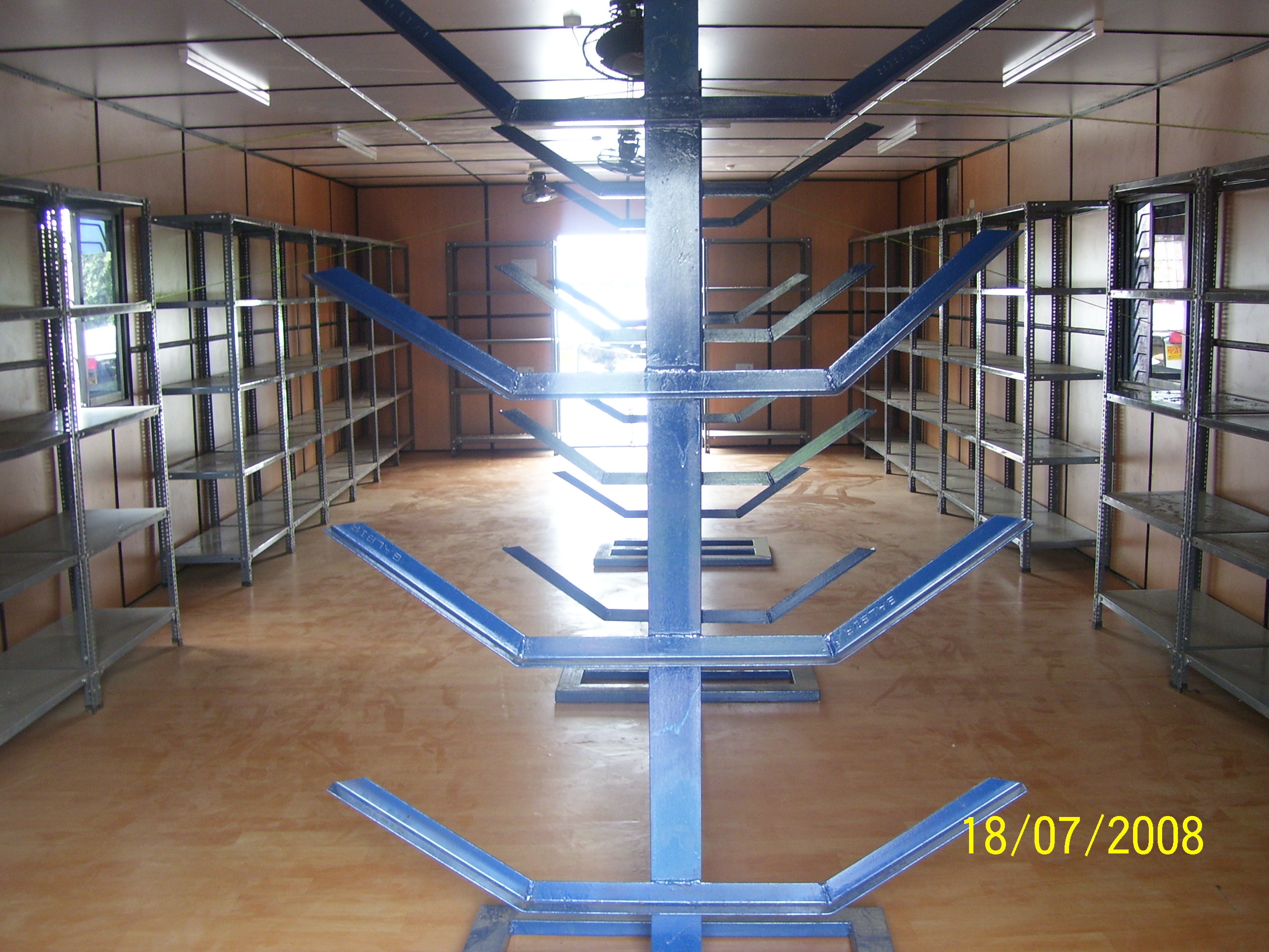 Material Storage Cabin - Steel, Customizable Dimensions , Heavy Duty Shelving Capacity, Insulated Walls, Galvanized Steel Roof, Concrete Floor