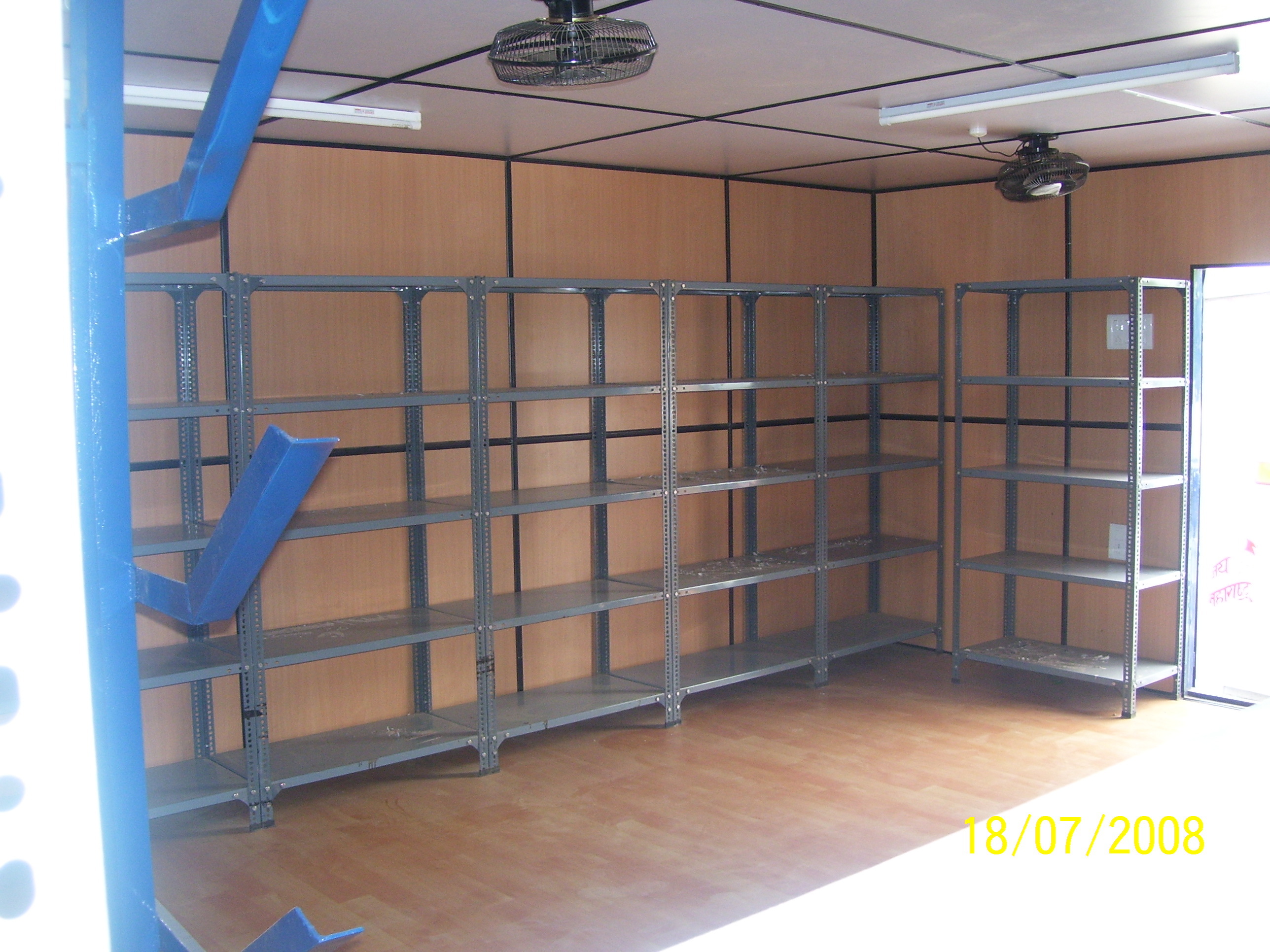 Material Storage Cabin - Steel, Customizable Dimensions , Heavy Duty Shelving Capacity, Insulated Walls, Galvanized Steel Roof, Concrete Floor