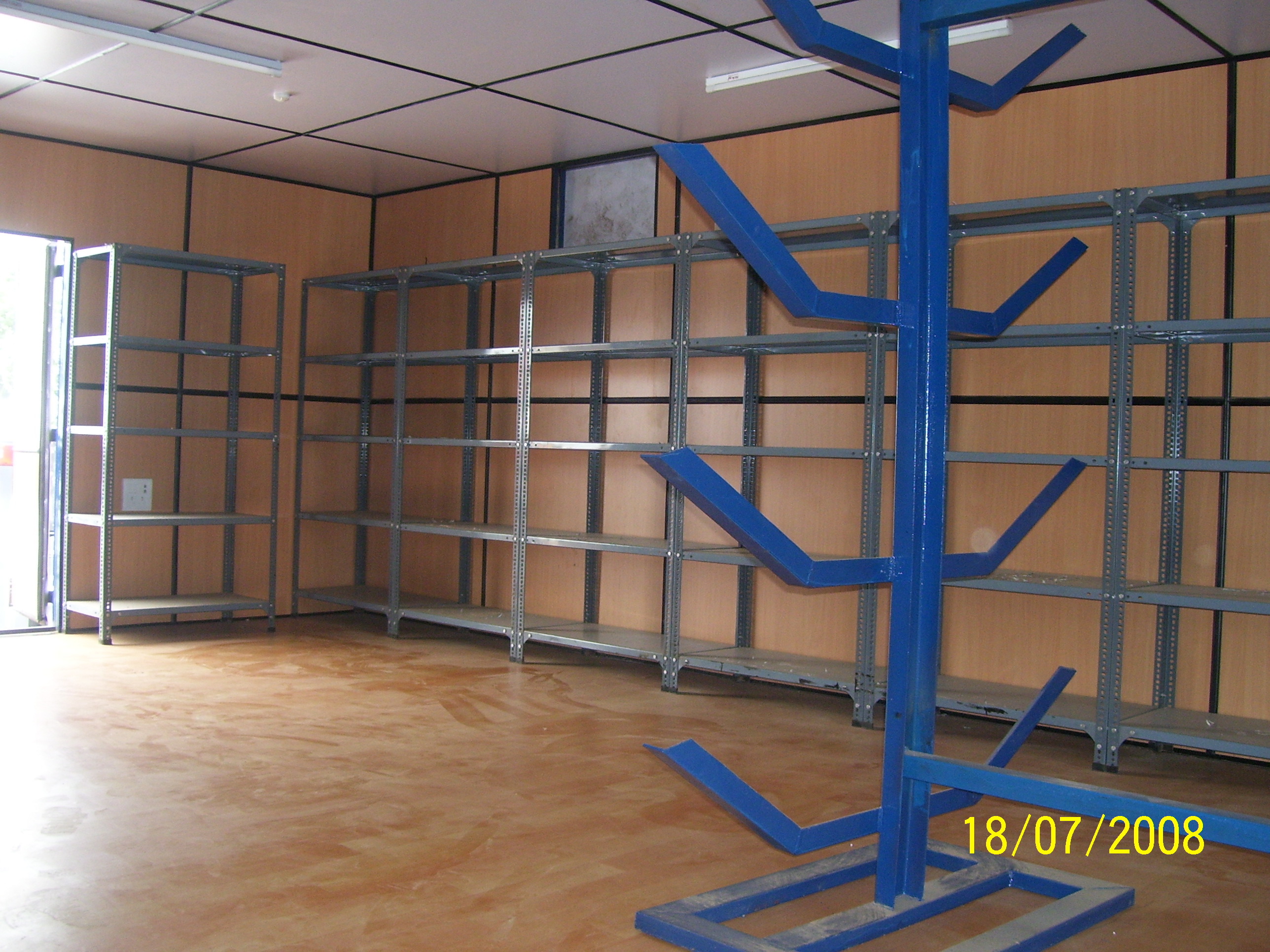Material Storage Cabin - Steel, Customizable Dimensions , Heavy Duty Shelving Capacity, Insulated Walls, Galvanized Steel Roof, Concrete Floor