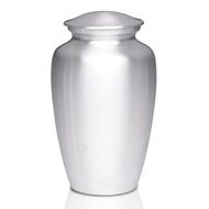 Silver Classic Brass Cremation Urn In Pewter