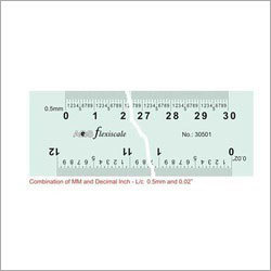 Flexi Scale Gauge Ruler - 0.5mm Thick Rectangular Adhesive PP Material , White Color with Custom Printing for Electrical Applications