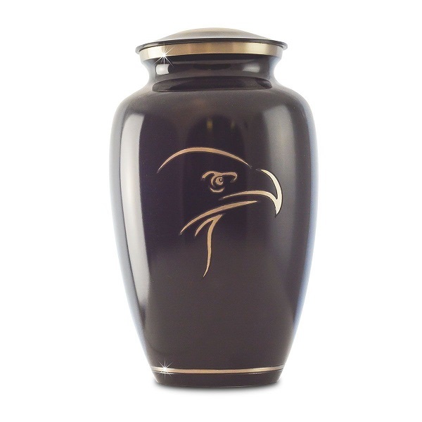 Black Classic Brass Cremation Urn In Slate Finish