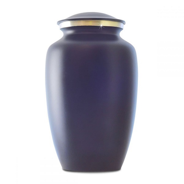 Black Classic Brass Cremation Urn In Slate Finish