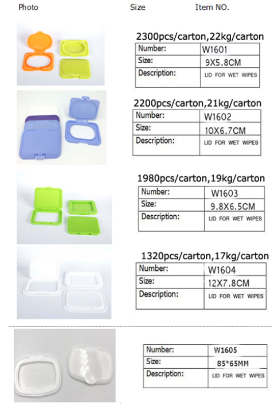 Wet Wipe Square Plastic Lids