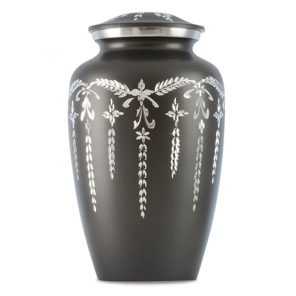 American Eagle & Flag Brass Urn - 10.5x6 Inches | Solid Brass With Hand-engraved Design Features Floating Hearts Ideal For Military Memorials And Home Decoration