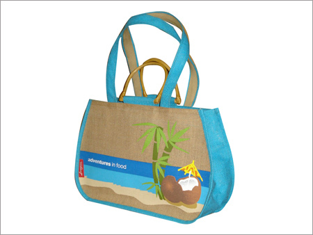 कन हैंडल के साथ फूड जूट बैग में एडवेंचर