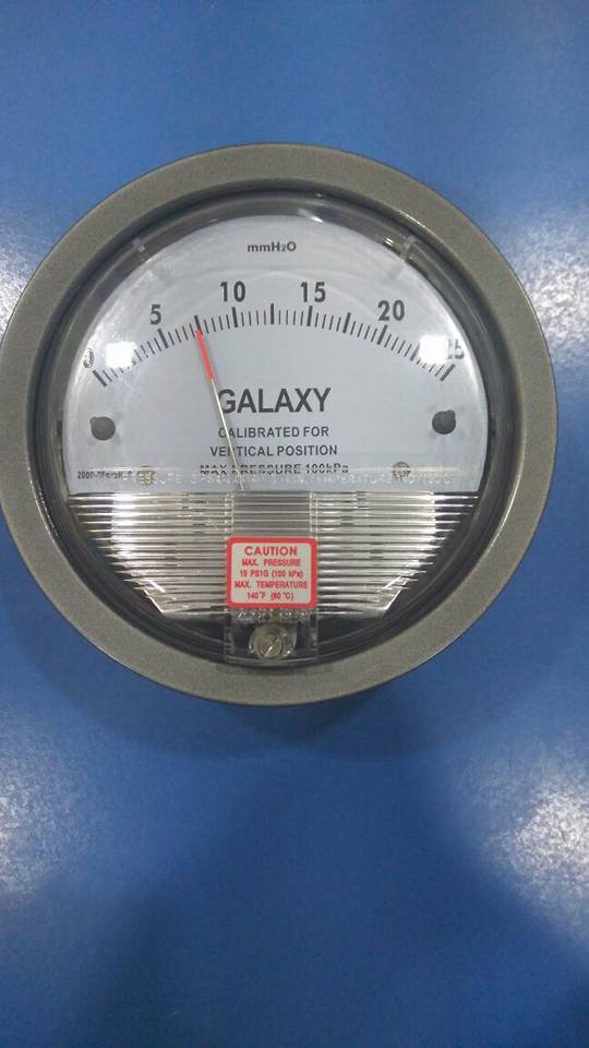 Galaxy Magnehelic Gauge Model G2000-25mm Range 0-25 Mm Wc