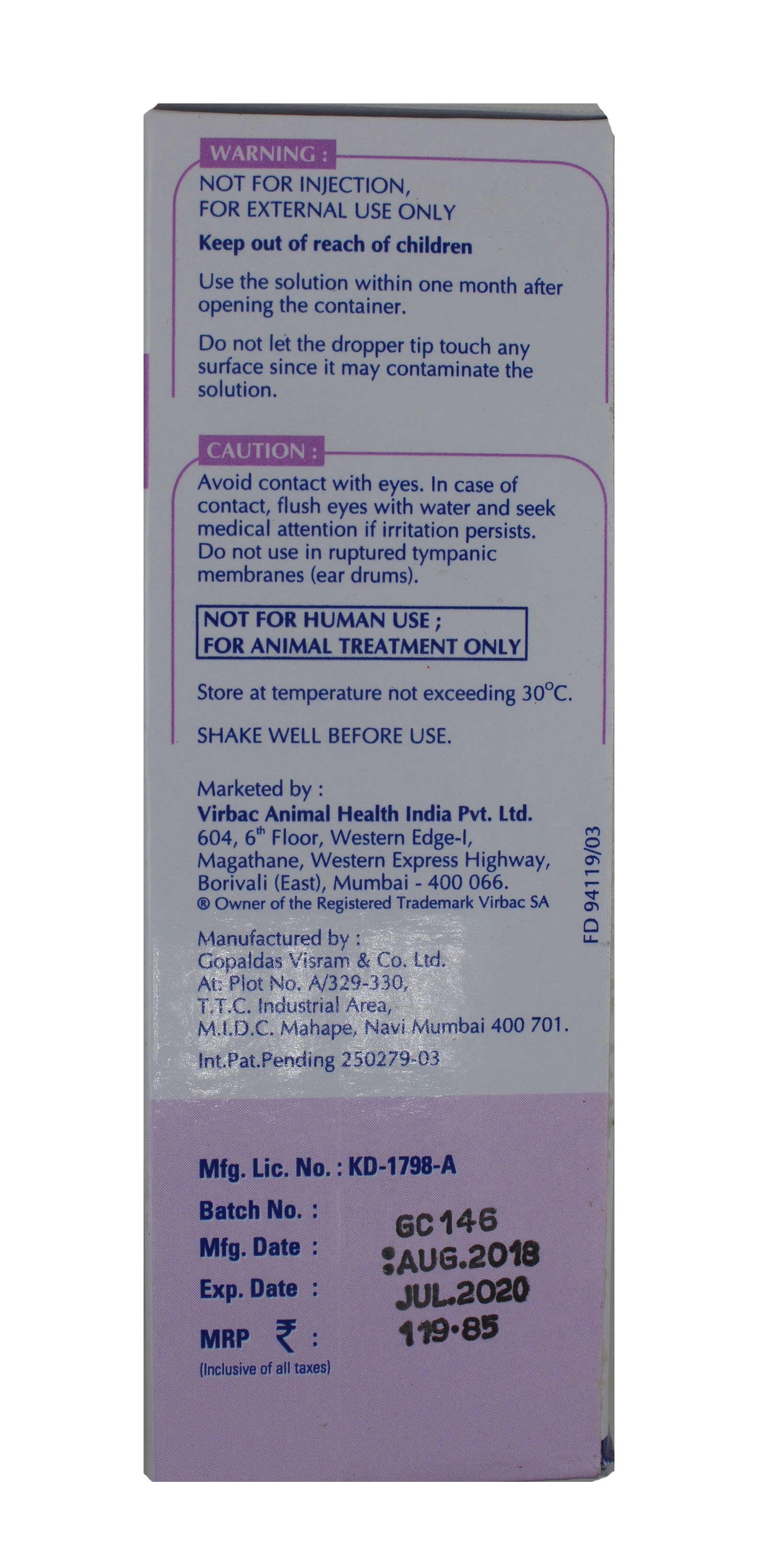 Episooth Shampoo 200ml-oatmeal Extract Herbal Veterinary Drug