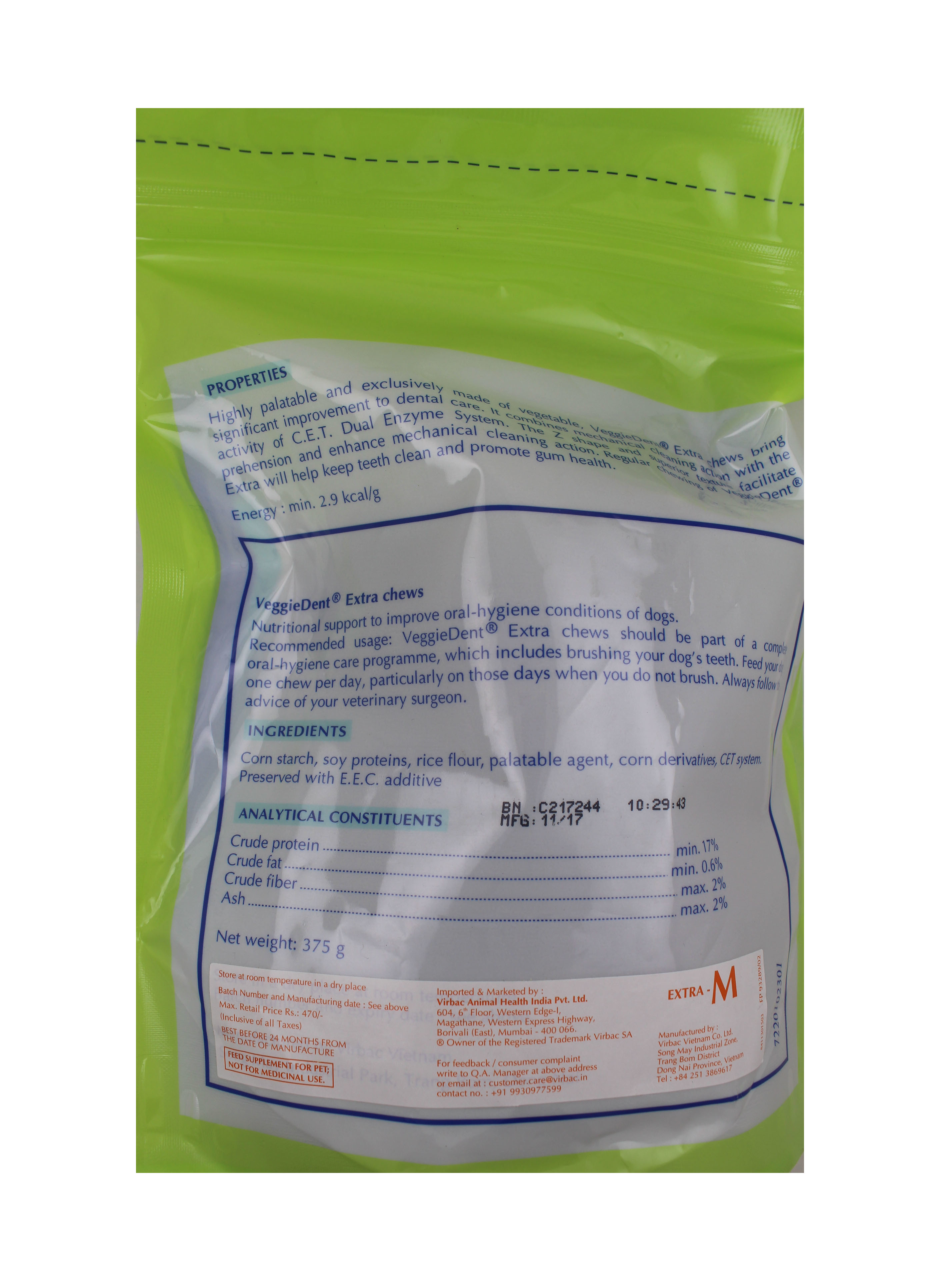 Veggie Dent Chew - Vegetable Flavor | Medium Size Dog Chew Stick, Maintains Oral Hygiene, Prevents Plaque And Calculus, Reduces Bad Breath, Builds Stronger Teeth
