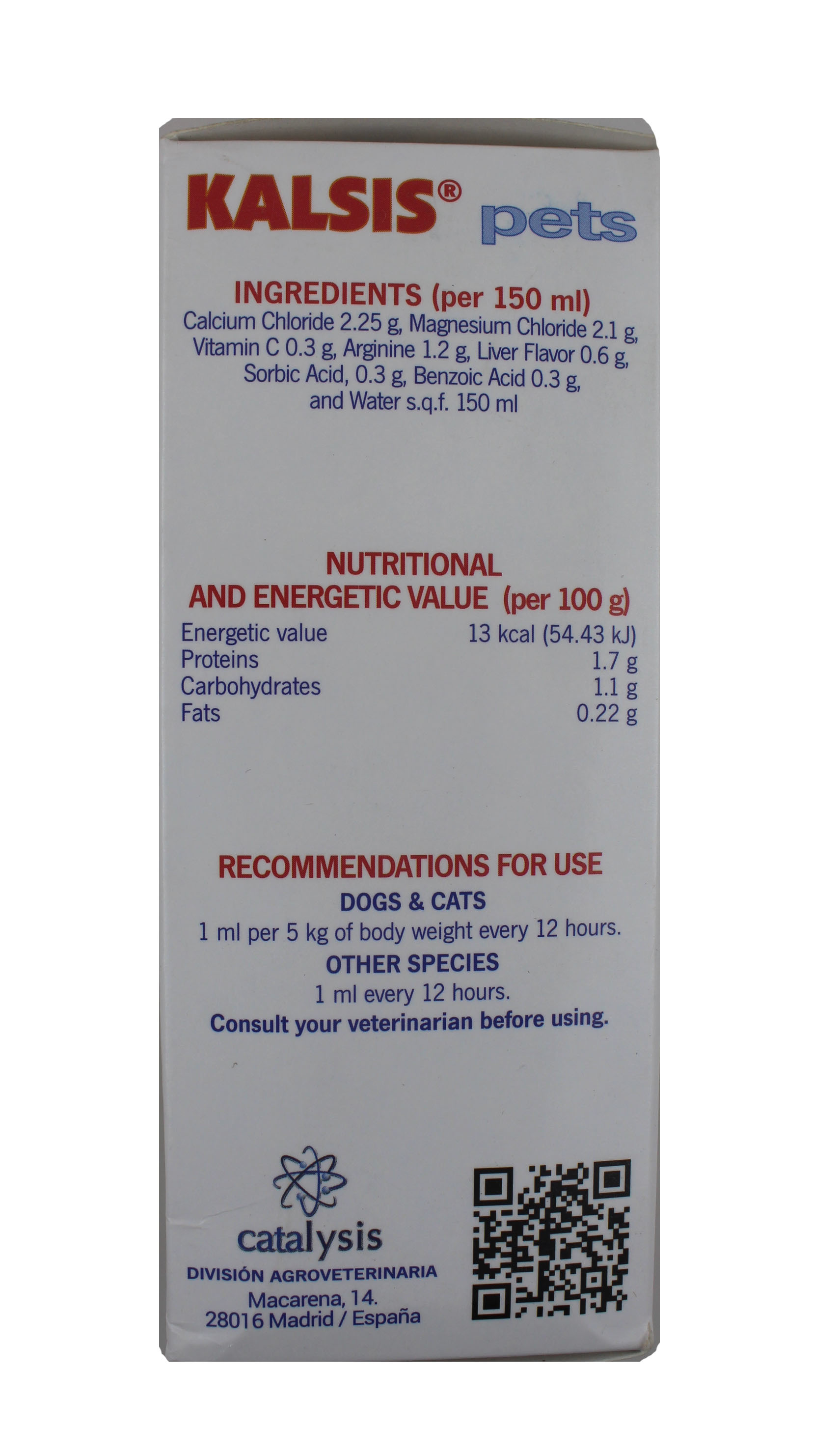 Kalsis 150ml-calcium Chloride 2.25g+magness Ingredients: Chemicals