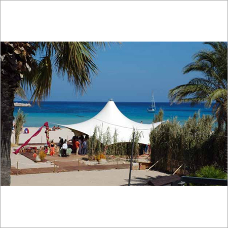 Tensile Structure - Pvc Coated Polyester, Customizable Dimensions, White Color | Uv Absorbing, Fire Rated Class A, Professional Installation, 5-year Warranty