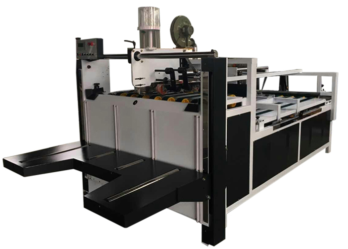 Customized Carton Box Semi Auto Folder Gluer , Electric Driven Carton Folding And Gluing Machine
