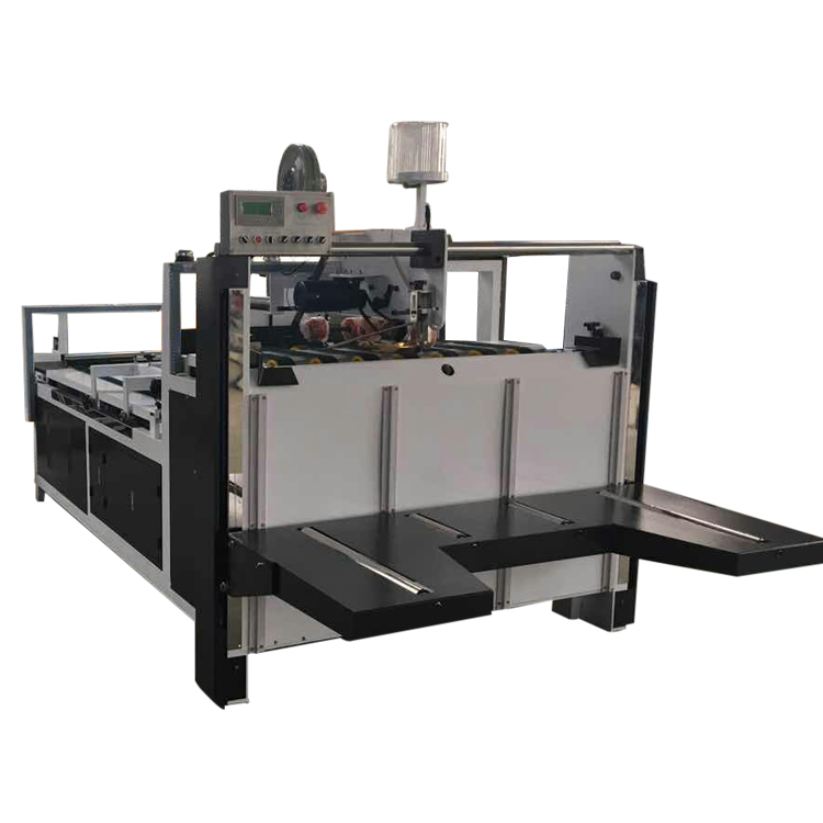 Customized Corrugated Cardboard Semi Auto Folder Gluer , Carton Box Folding Gluing Machine
