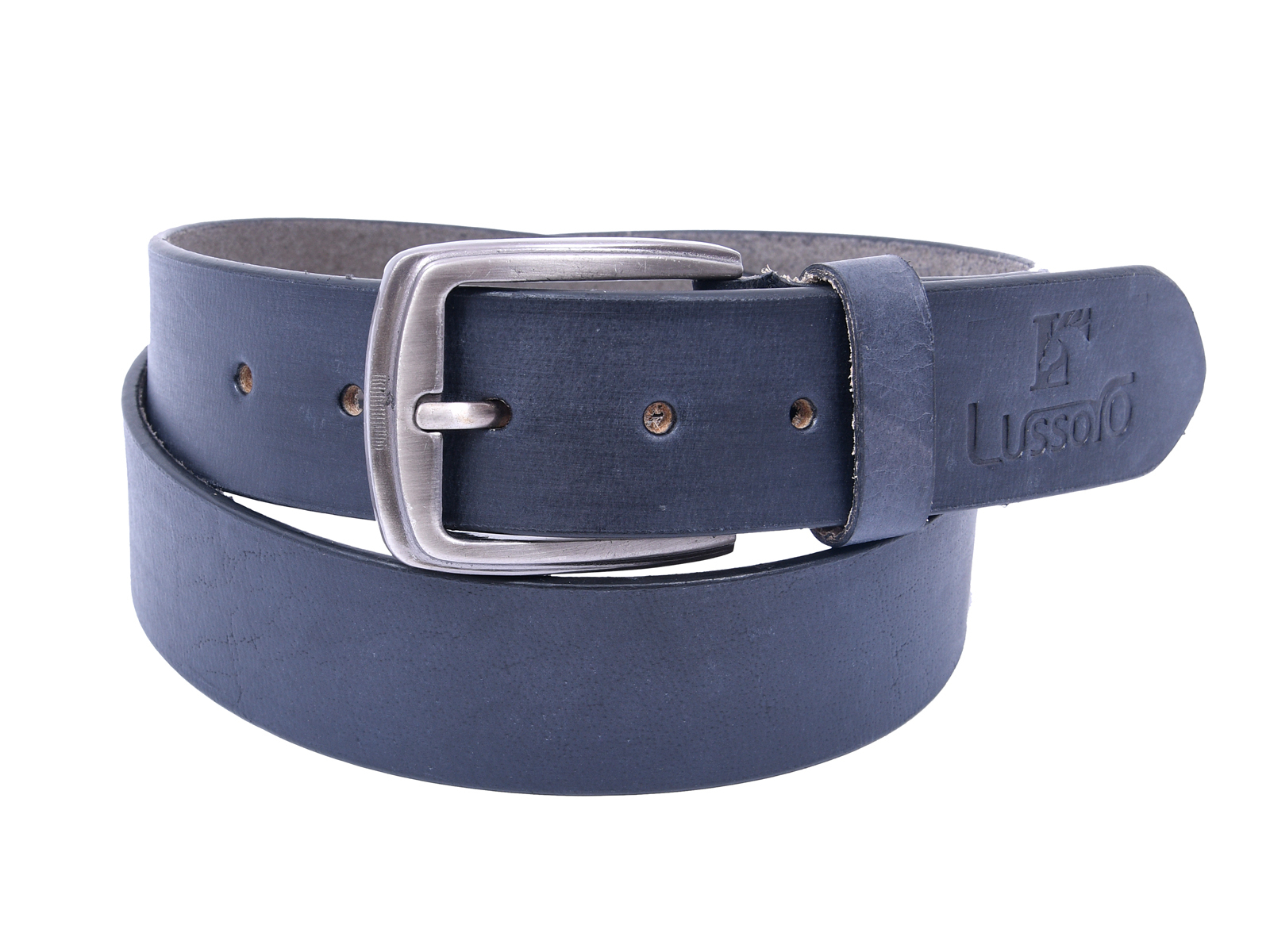 Mens Beaded Leather Belt - 100% Genuine Leather, 40 Mm Width | Pin Buckle, Alloy Material, 1-year Warranty