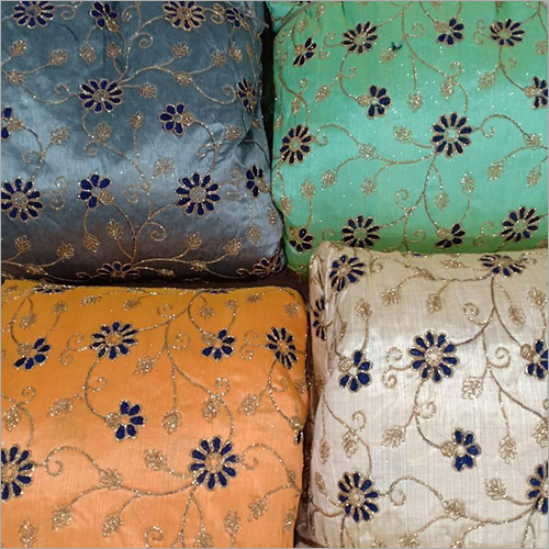 Malbary Blue Multy Flower Texture: Embroidered