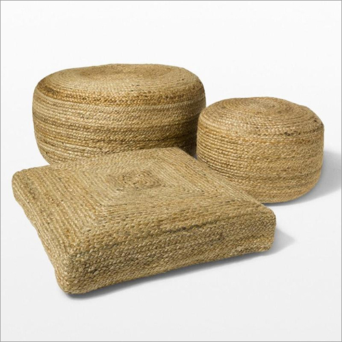 Jute Pouf - Customized Size in Brown | Smooth Finish, Optimum Strength, Elegant Design, Soft & Opaque Material