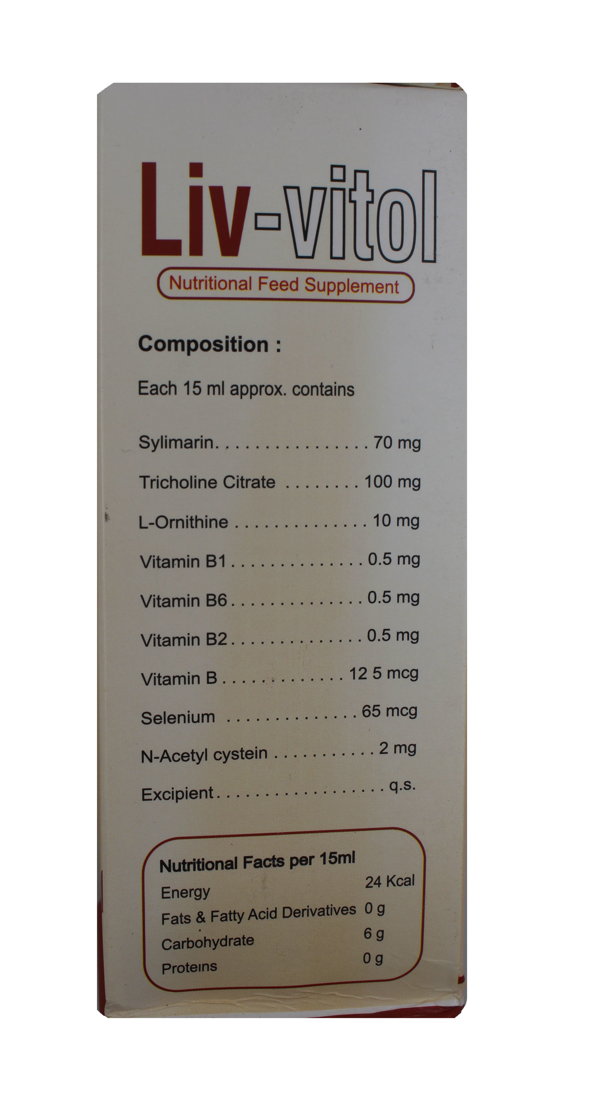 Liv-vitol 200ml-feed Supllement Ingredients: Chemicals