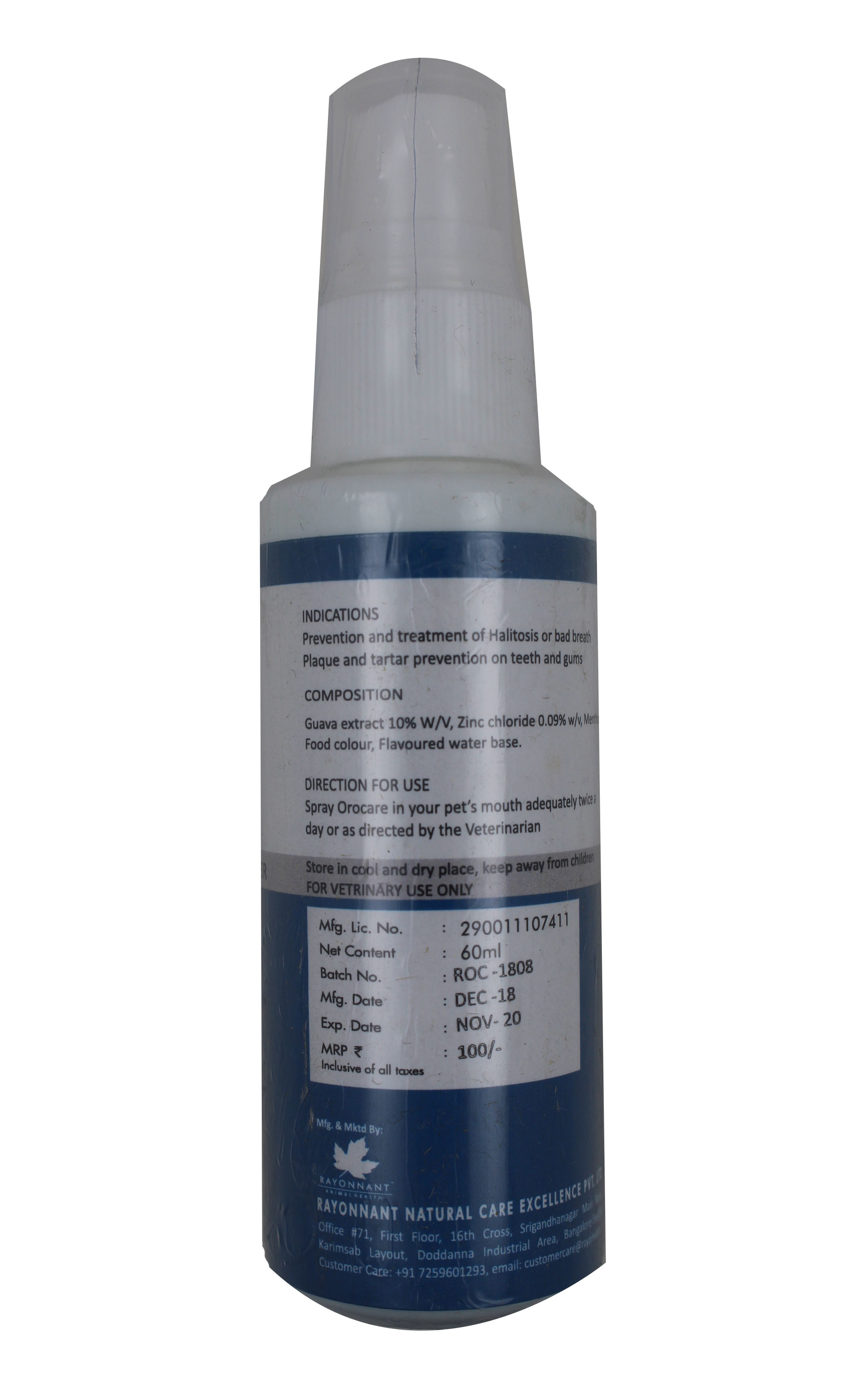 Orocare 60ml-general Ingredients: Chemicals