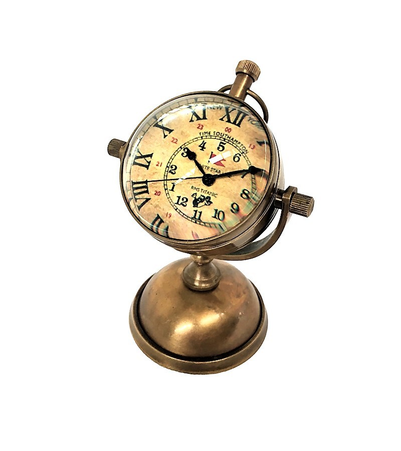 Platinum Table Clock A Brass Stand