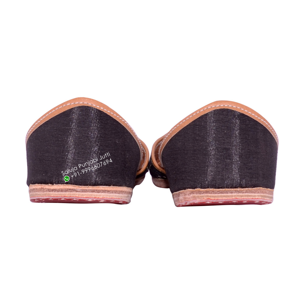Women Ladies Black Punjabi Jutti Heel Size: Flat