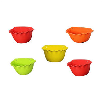 9 Inch Wall Plastic Flower Pot - PPCP Material, Multi-Color Options | Glossy Finish, Ideal for Planting and Decoration