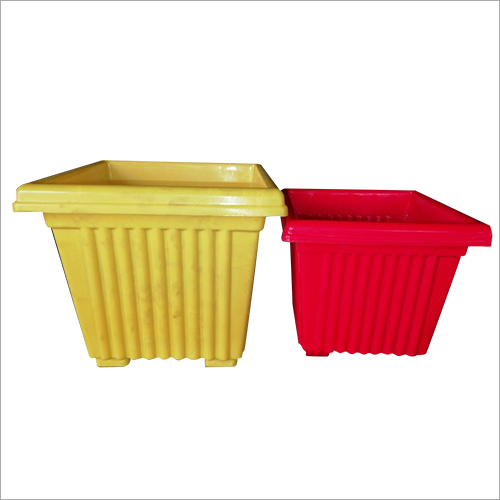 Red & Yellow Indoor Plastic Flower Pot